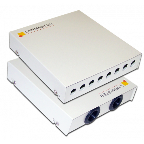 Кросс оптический LANMASTER настенный, металлический, на 8 ST адаптеров